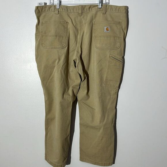 Carhartt Tan Brown Relaxed Fit Carpenter Utility Work Men's Pants 44 x 30 - Picture 6 of 9